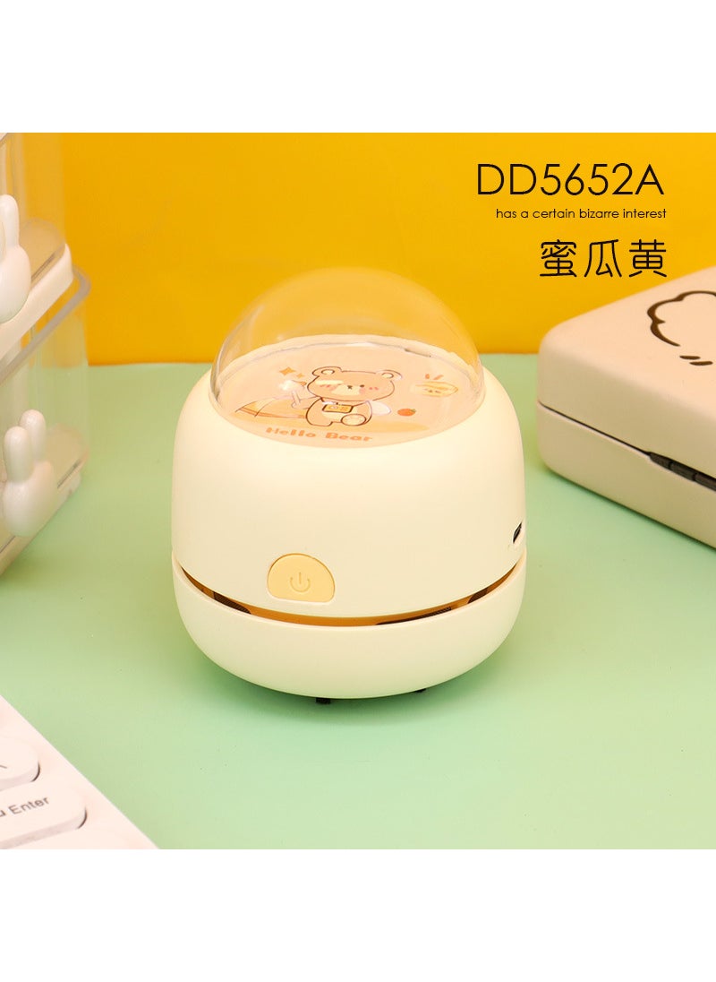 Wireless large suction desktop electric vacuum cleaner rubber children students desktop cleaning Type-c interface third gear Yellow bear