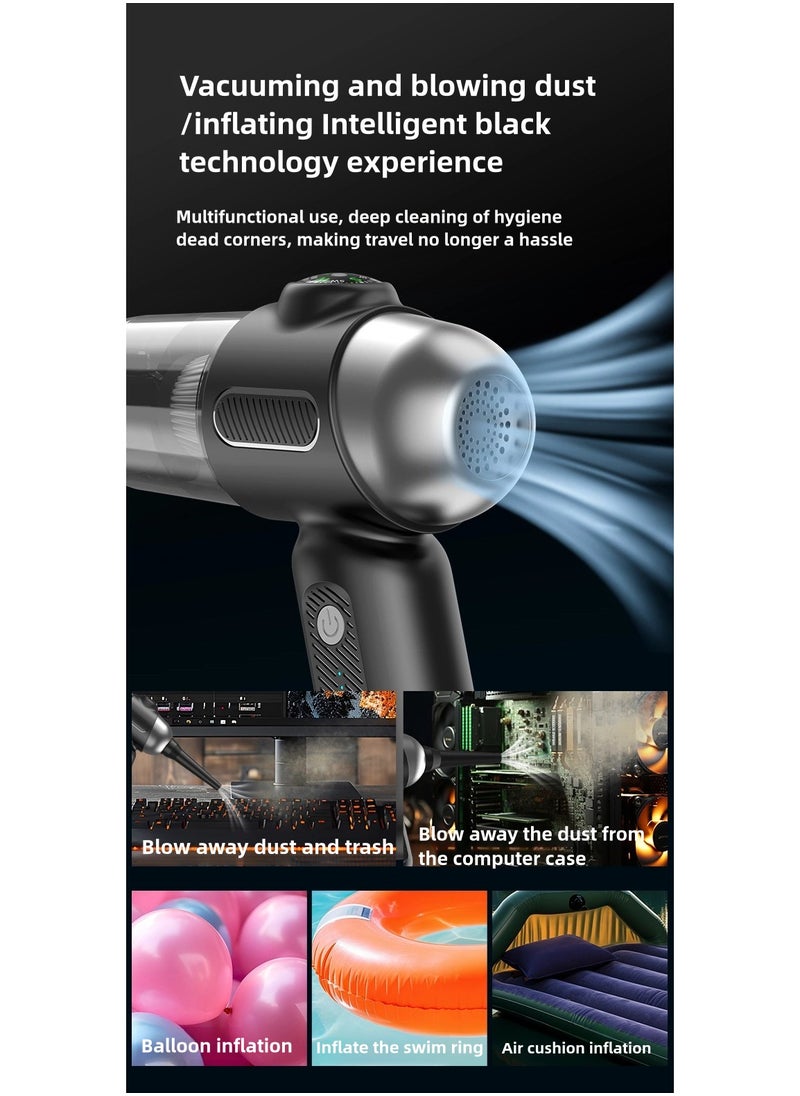 Handheld Vacuum Cleaner,Cordless Car Vacuum Cleaner - Wireless Handheld Vacuum Cleaner Rechargeable Dustbuster - Suction and Blow Function - Handheld Vacuum Cleaner - 6000PA Strong Suction,5-in-1 Dust Buster & Air Blower & Hand Pump, Dry Use for Car, Keyboard, Inflate/Deflate Swim Ring/,Pet Grooming