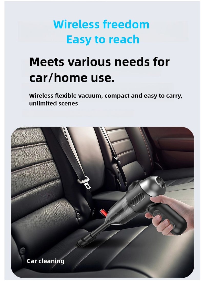 Cordless Car Vacuum Cleaner - Wireless Handheld Vacuum Cleaner Rechargeable Dustbuster - Suction and Blow Function - Handheld Vacuum Cleaner - 6000PA Strong Suction,5-in-1 Dust Buster & Air Blower & Hand Pump, Dry Use for Car, Keyboard, Inflate/Deflate Swim Ring/,Pet Grooming