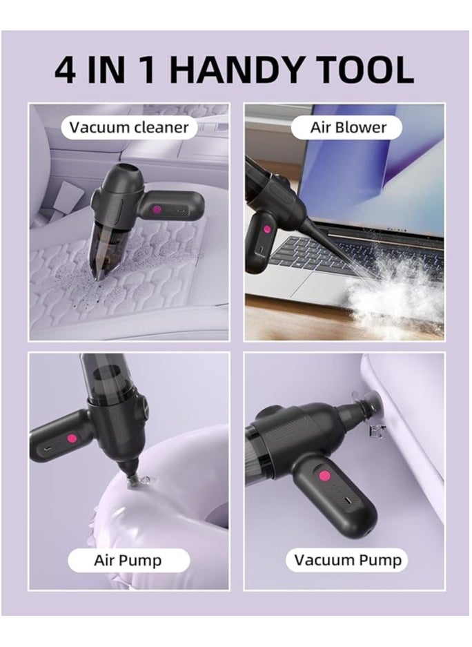 Handheld Vacuum Cleaner,Cordless Car Vacuum Cleaner - Wireless Handheld Vacuum Cleaner Rechargeable Dustbuster - Suction and Blow Function - Handheld Vacuum Cleaner - 6000PA Strong Suction,5-in-1 Dust Buster & Air Blower & Hand Pump, Dry Use for Car, Keyboard, Inflate/Deflate Swim Ring/,Pet Grooming