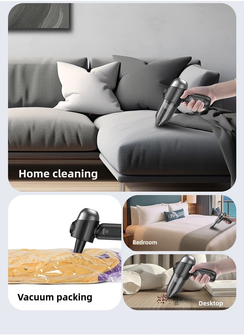 Handheld Vacuum Cleaner,Cordless Car Vacuum Cleaner - Wireless Handheld Vacuum Cleaner Rechargeable Dustbuster - Suction and Blow Function - Handheld Vacuum Cleaner - 6000PA Strong Suction,5-in-1 Dust Buster & Air Blower & Hand Pump, Dry Use for Car, Keyboard, Inflate/Deflate Swim Ring/,Pet Grooming
