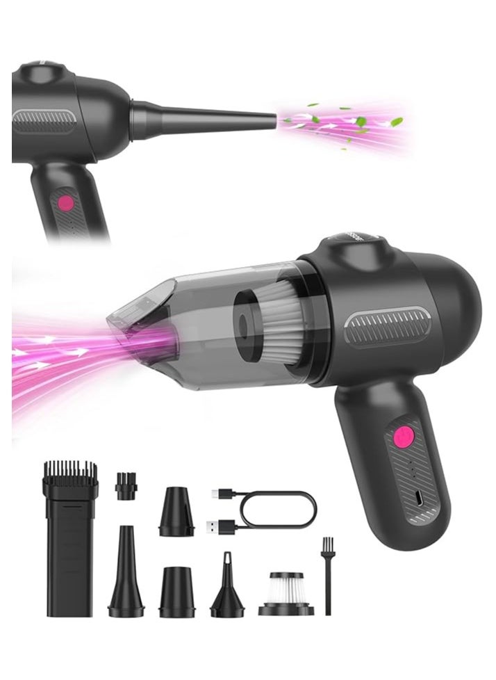 Handheld Vacuum Cleaner,Cordless Car Vacuum Cleaner - Wireless Handheld Vacuum Cleaner Rechargeable Dustbuster - Suction and Blow Function - Handheld Vacuum Cleaner - 6000PA Strong Suction,5-in-1 Dust Buster & Air Blower & Hand Pump, Dry Use for Car, Keyboard, Inflate/Deflate Swim Ring/,Pet Grooming