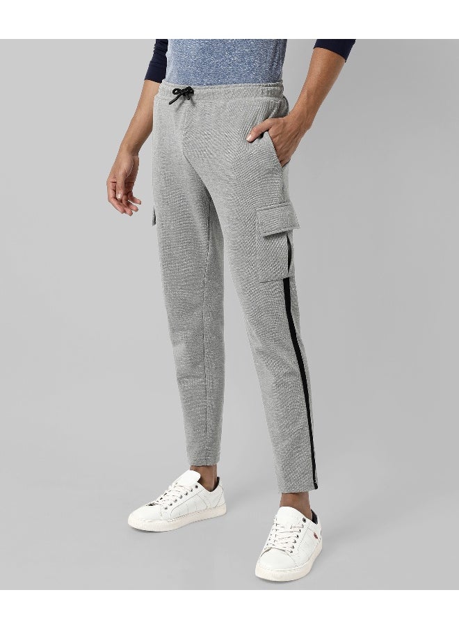 Men's Solid Grey Regular Fit Trackpants