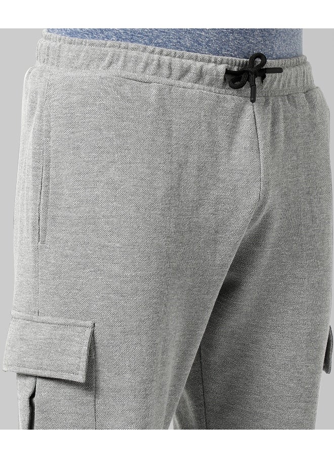 Men's Solid Grey Regular Fit Trackpants