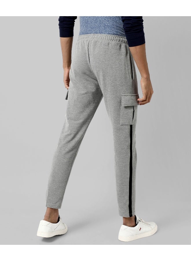 Men's Solid Grey Regular Fit Trackpants