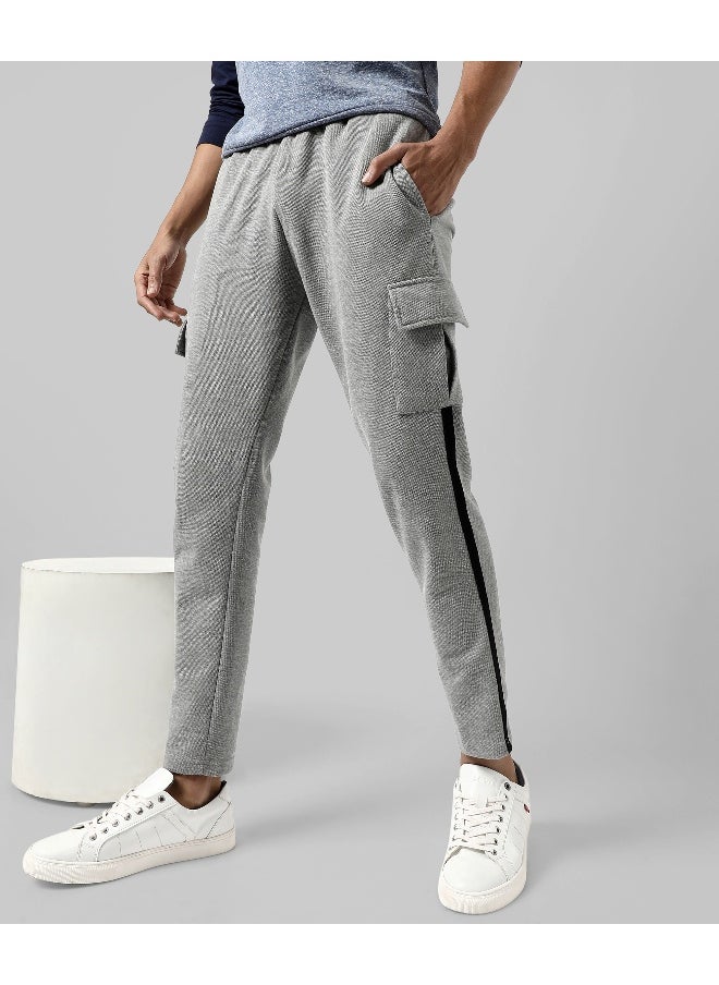 Men's Solid Grey Regular Fit Trackpants