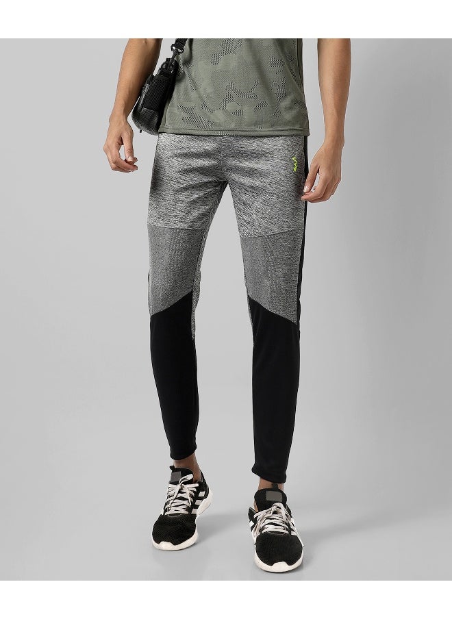 Men's Grey Colourblocked Regular Fit Trackpants