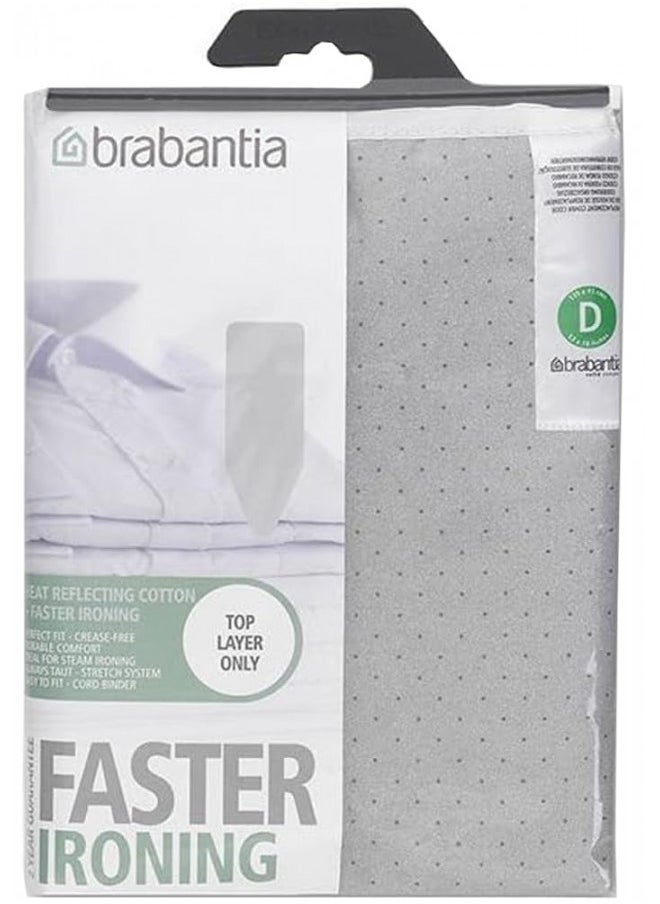 Brabantia Ironing Board Cover 53 x 18 Inch (Size D, Extra Large) Silver Metallic