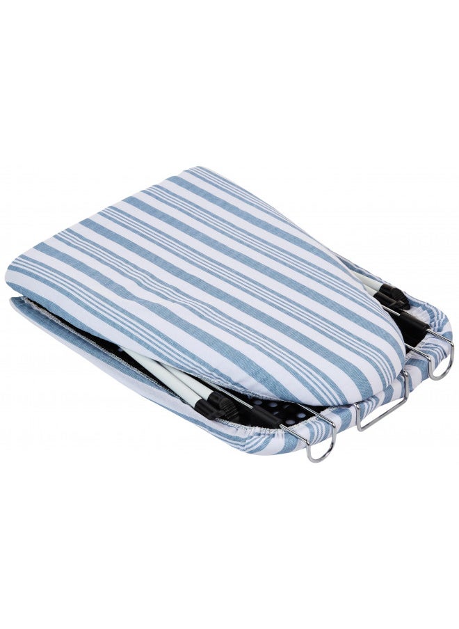 Honey-Can-Do Foldable Tabletop Ironing Board with Iron Rest, Blue Stripe