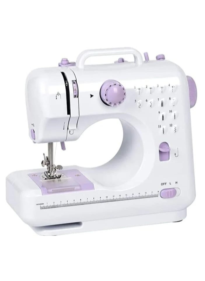 Electric Sewing Machine, Portable Household Machine, Multi-functional Crafting and Adjustable Speed, 12 Stitch Patterns for Kids, Parents, Beginners, Hobbyists, Lightweight