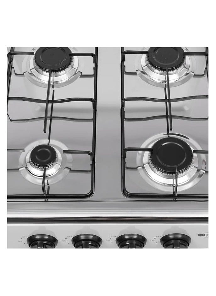 4 Burner Gas Stove Stainless Steel with Air Cover, Gas Hob High-Efficiency Cooktop with Safety Features, Easy to Clean, Heavy Duty Kitchen Gas Cooker, Perfect for Camping, Home Cooking, and Outdoor Use