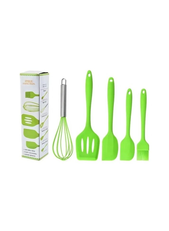 5 pieces of silicone kitchen utensils multifunctional spatula egg whisk scraper fir