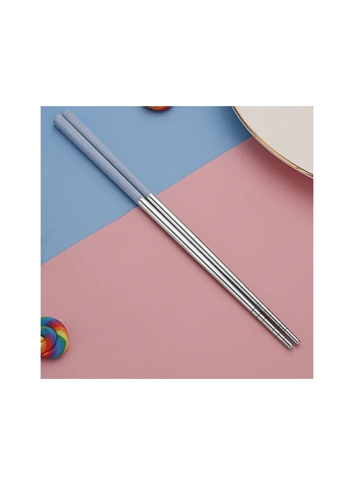 Blue Long Wheat straw 304 Stainless Steel Table Cookware Bars Colour:Colourful model:Chopsticks