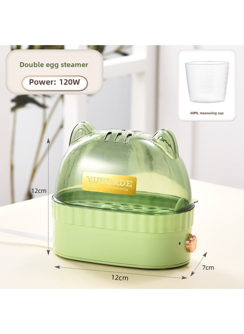 Automatic Electric Egg Boiler Mini Multifunctional Breakfast MachineCat Ear (Rosin Green) Cat Ear (Rosin Green)