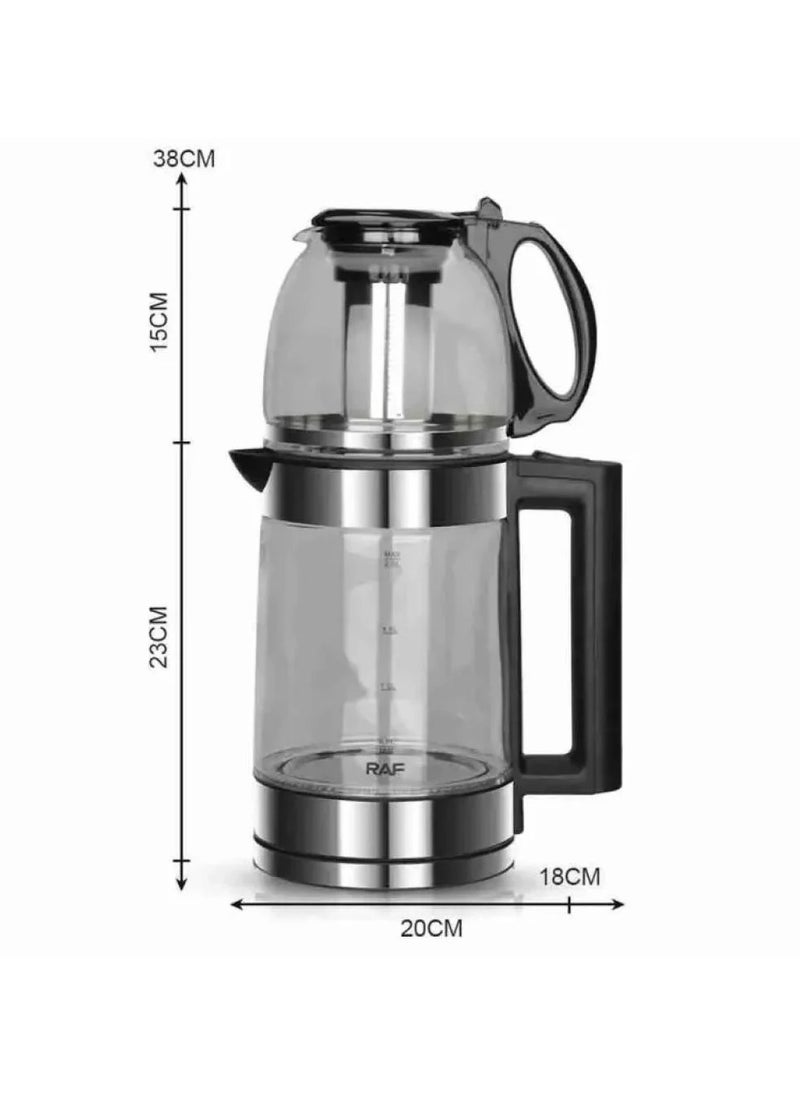 Glass Electric Kettle 2-in-1 Hot Water Boiler