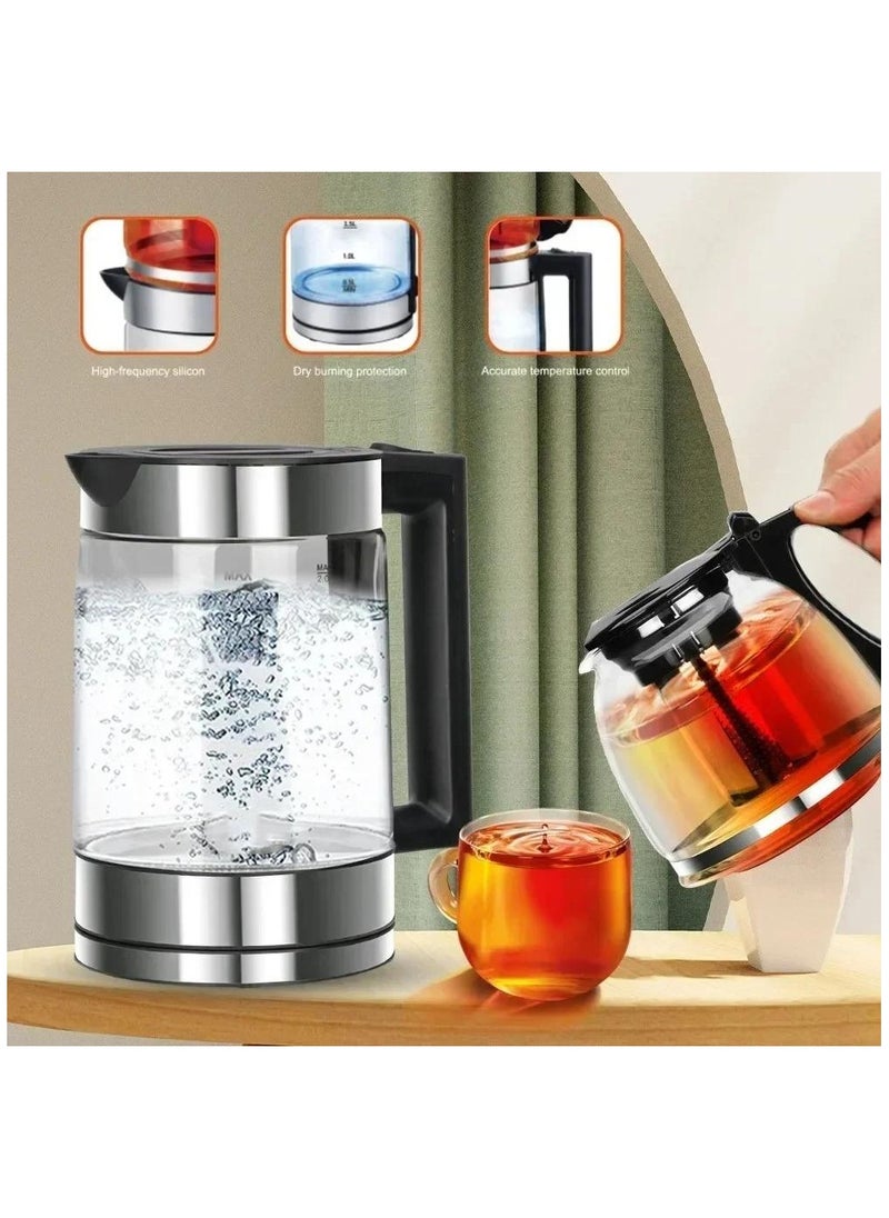 Glass Electric Kettle 2-in-1 Hot Water Boiler