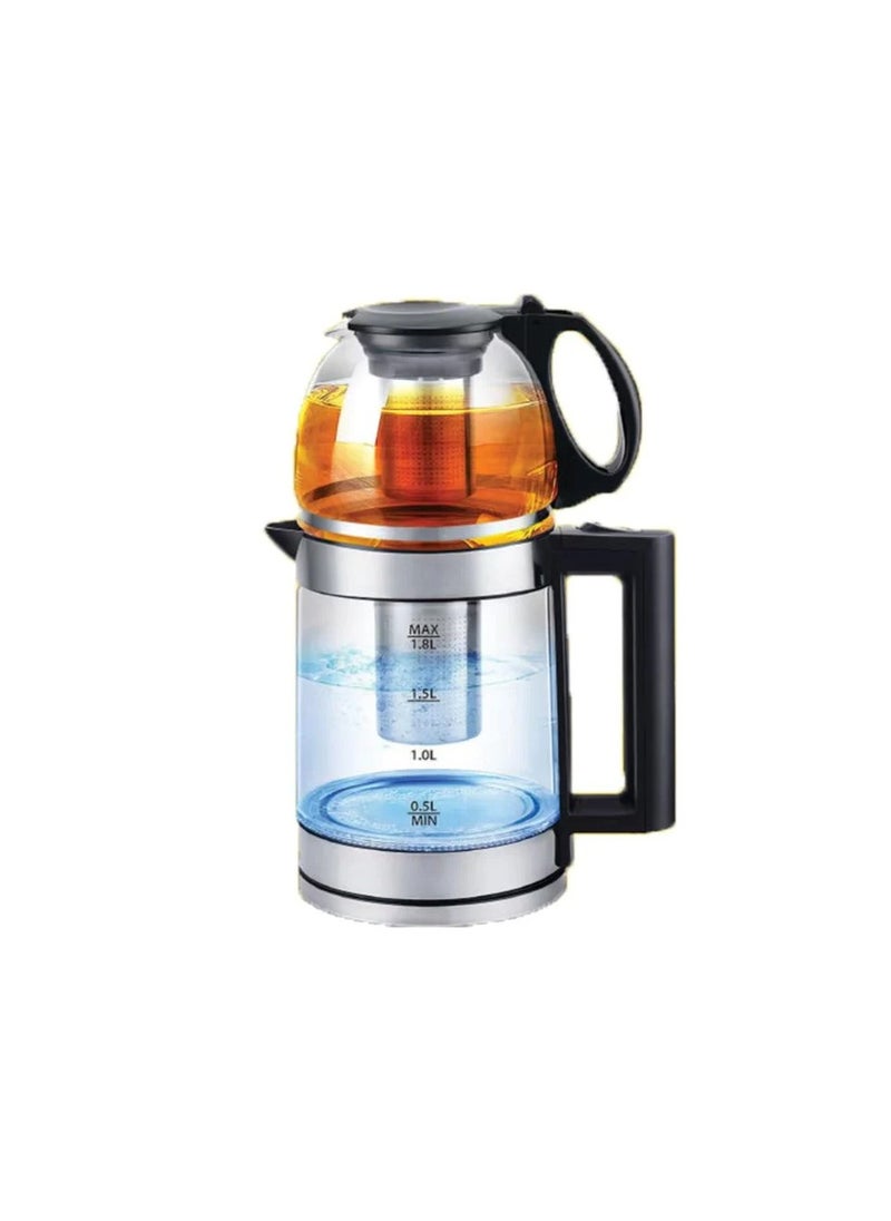 Glass Electric Kettle 2-in-1 Hot Water Boiler