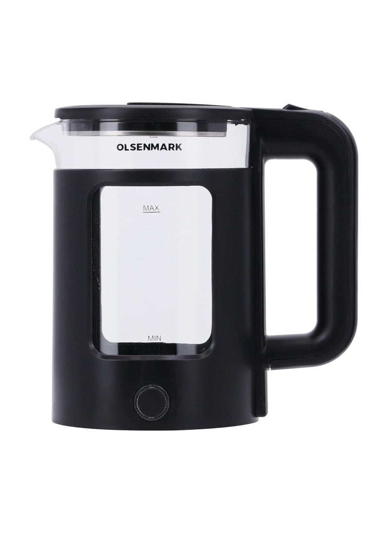 Electric Glass Kettle With Water Level Indicator and Automatic Cut-Off 1.8 L 1500 W