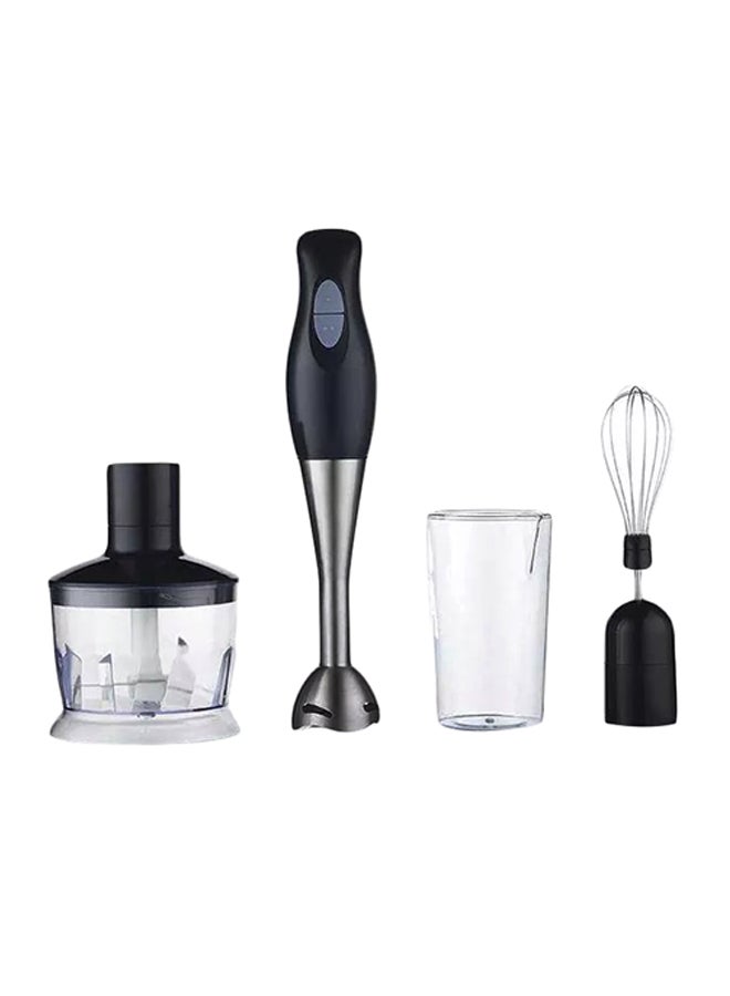 4-Piece Electric Hand Blender Set 200W SF-8012 Black/Clear