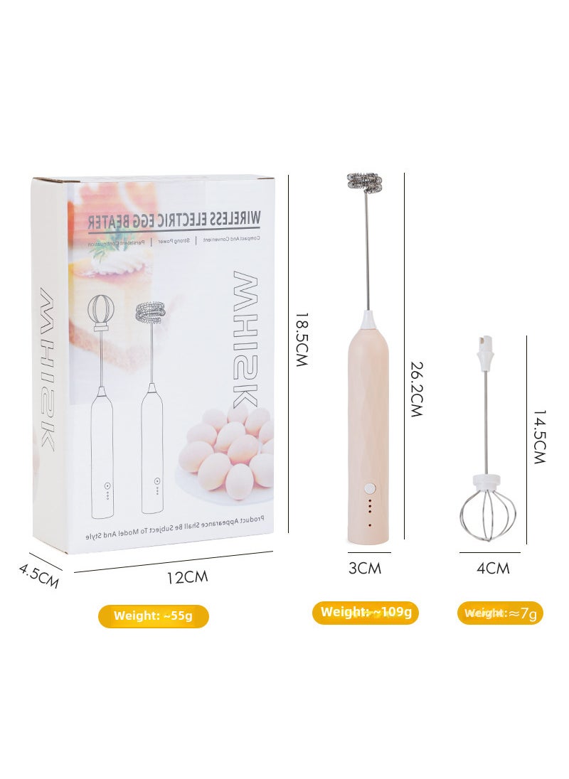 Plaid Electric Egg Beater Cake Whisk Milk FrotherApricot Apricot