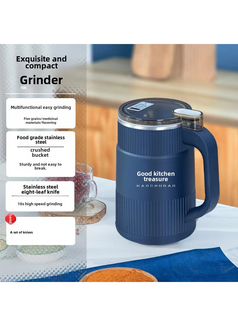 Compact Quiet Home Grinder Blender for Coffee and GrainsGrinder Blue Grinder Blue