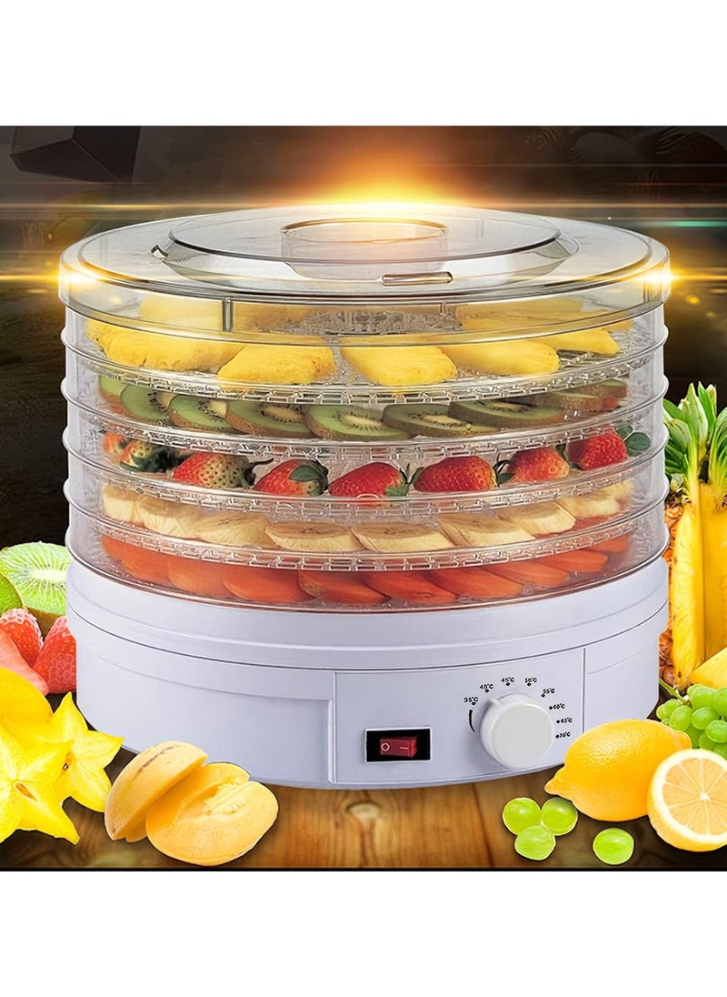 Electric Food Dehydrator Machine 5 Tray Tier Fruit Dryer Beef Jerky Herbs Dryer with Adjustable Thermostat