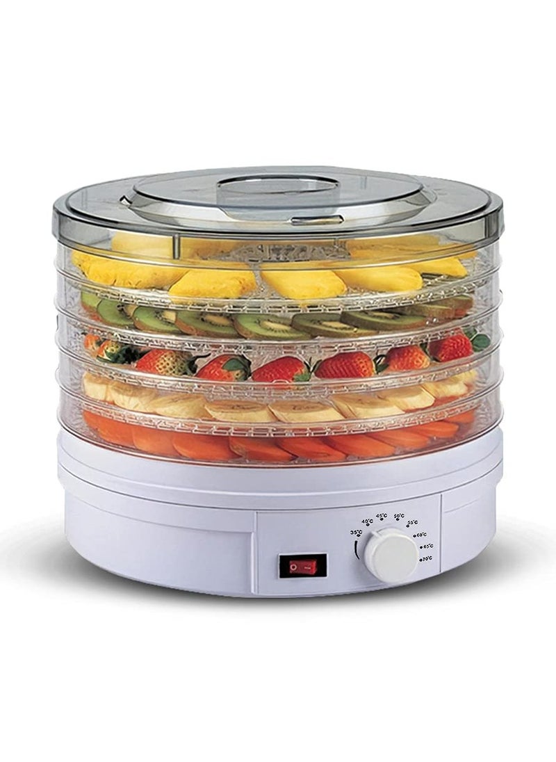 Electric Food Dehydrator Machine 5 Tray Tier Fruit Dryer Beef Jerky Herbs Dryer with Adjustable Thermostat