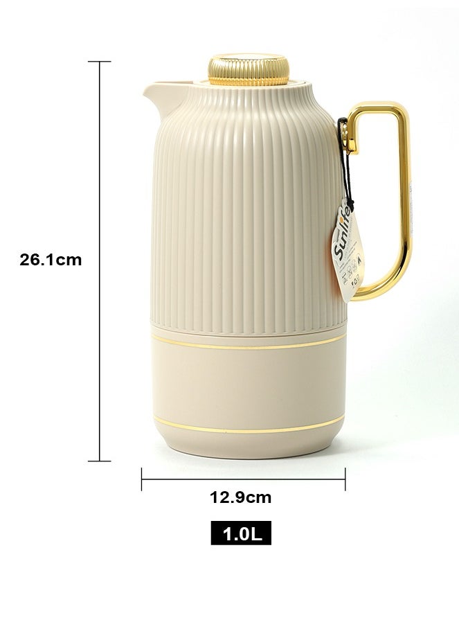 Lakuva 1.0 L Double Wall Vacuum Flask-Cream