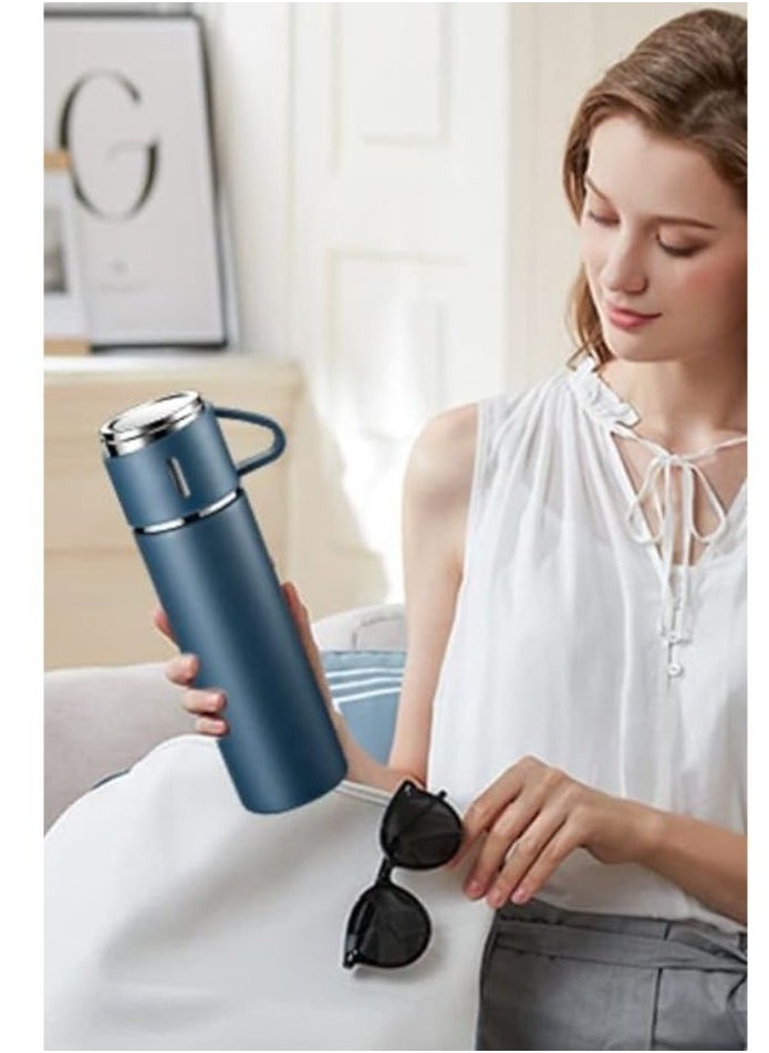 Vacuum Insulated Flask Set, Stainless Steel Vacuum Flask Water bottle with Cups