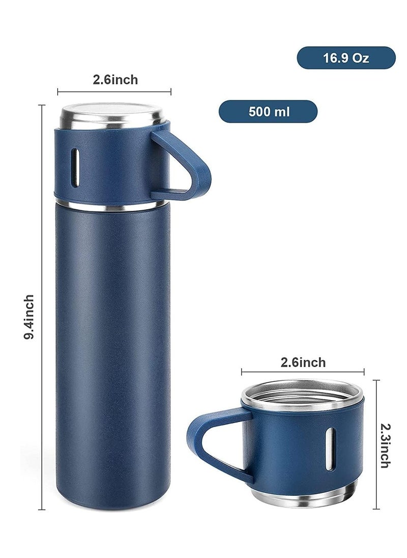 Vacuum Insulated Flask Set, Stainless Steel Vacuum Flask Water bottle with Cups