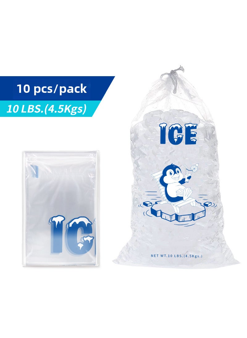 Cross-border printable drawstring ice bag anti-freezing raw material resistance-20 degrees low temperature thickened portable drawstring ice bag 10 pounds 0.035*30.5 * 57.8cm