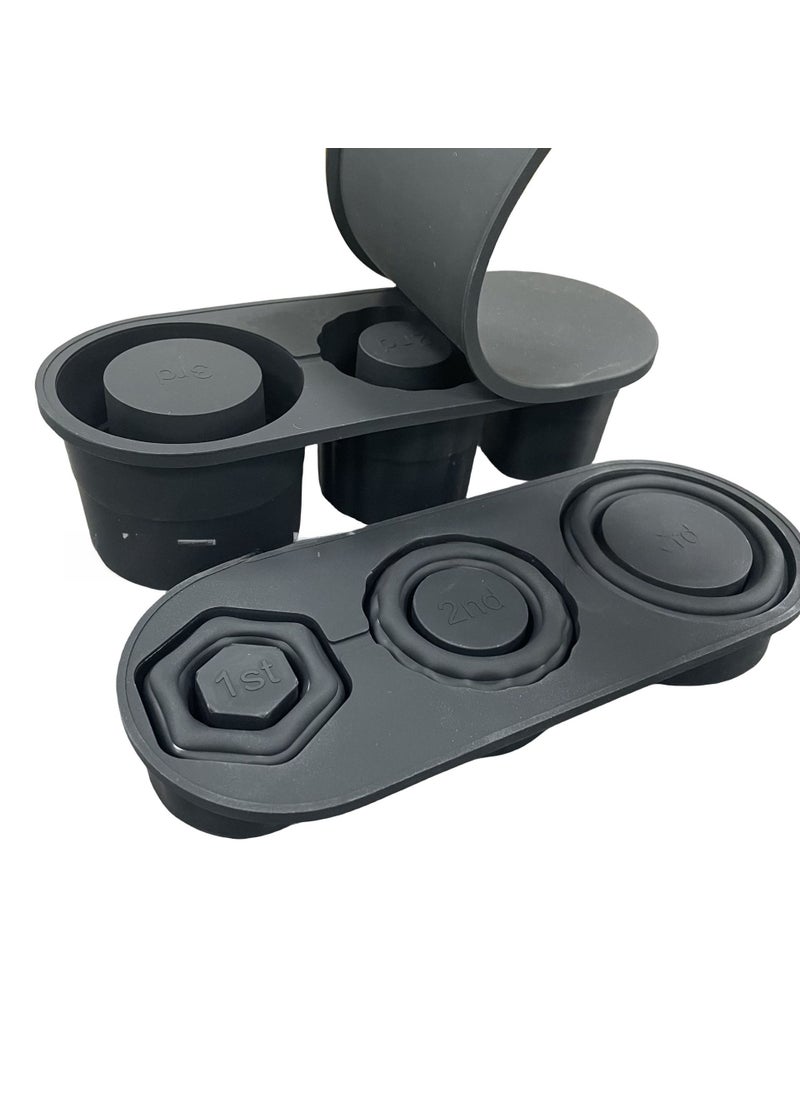 STANLEY ice grid foldable storage one-piece molding easy demoulding silicone ice film food grade silicone material Black with lid