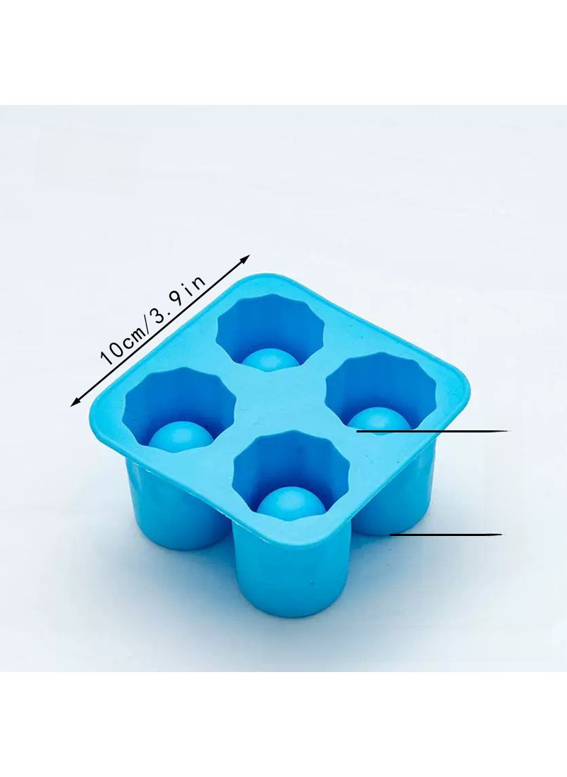 Ice Cup mold waterfall ice American full set of production tools Net red same hollow frozen ice cube bar ice box Blue