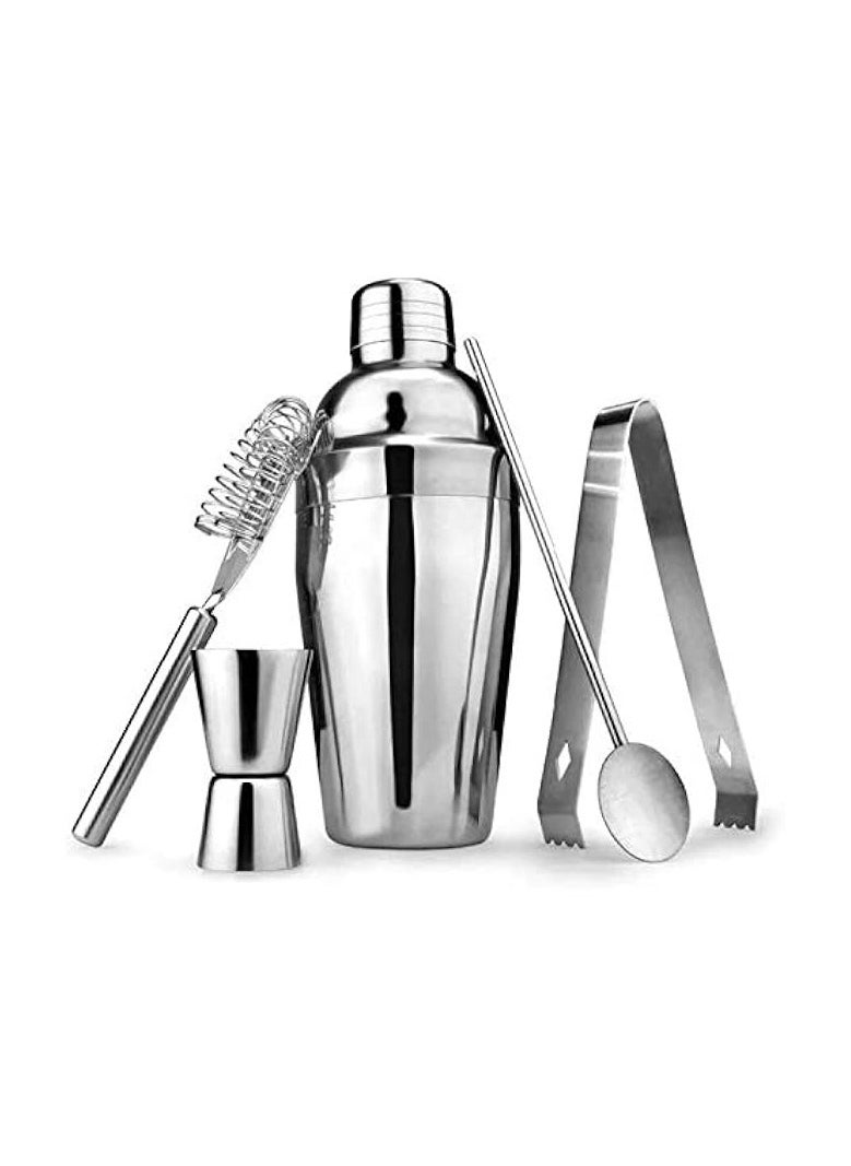 6pcs Cocktail Shaker Home Bar Set Stainless Steel Drink Mixing Bar Tools Kit 550ml