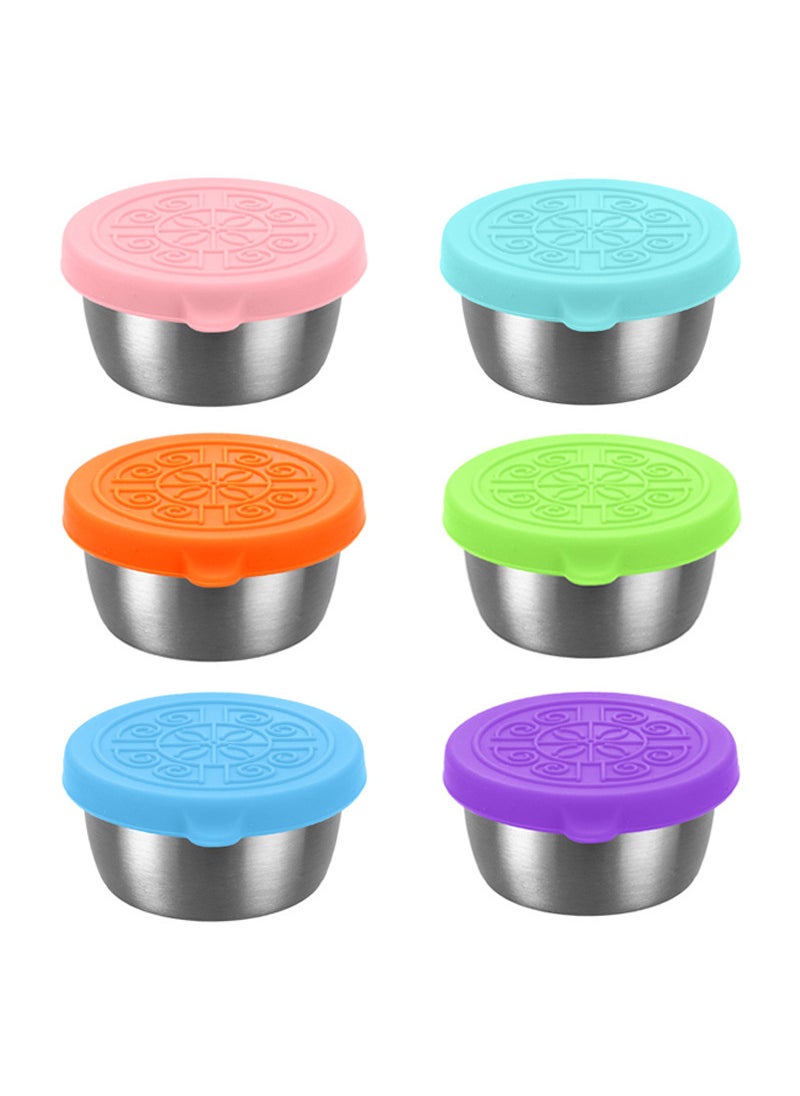 304 Stainless Sauce Cup with Silicone Lid Six-piece set (sealed bag)