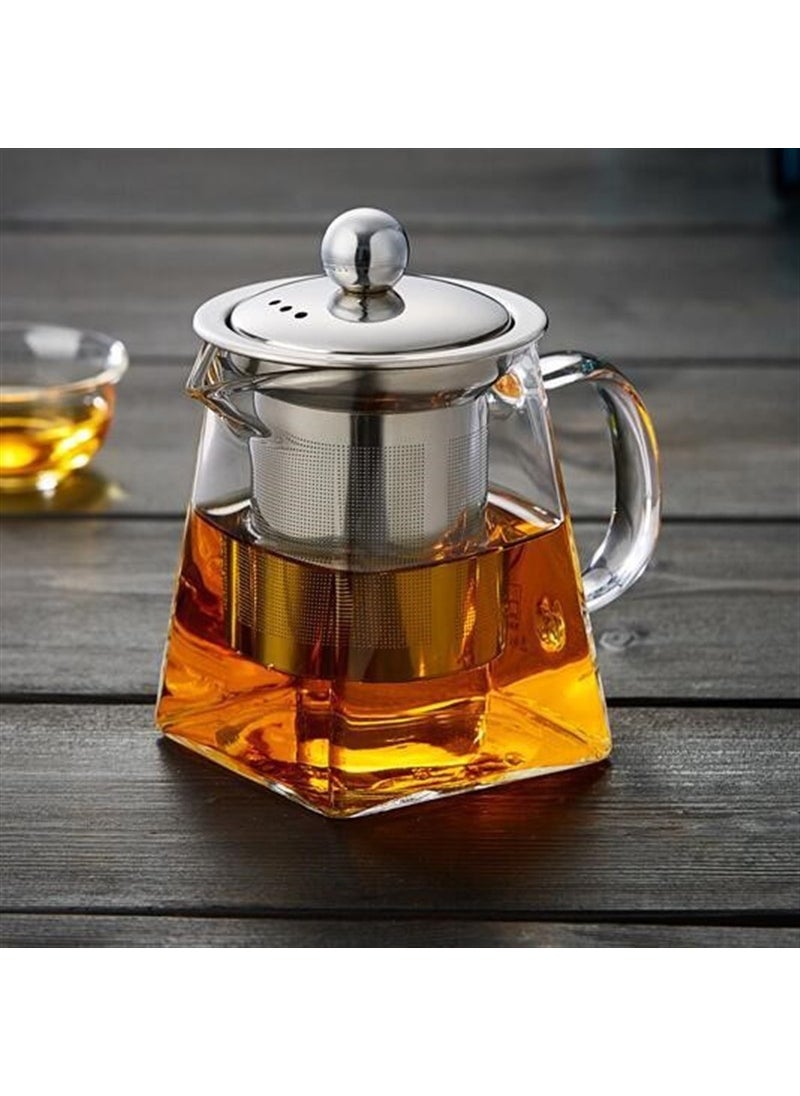 Heat-Resistant Glass Teapot with Infuser 750ml square teapot