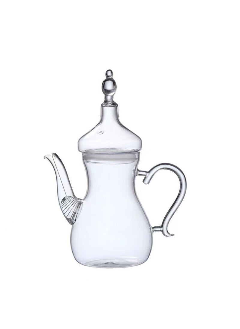 Heat Resistant Borosilicate Arabic Style Glass Teapot Clear 1000ml