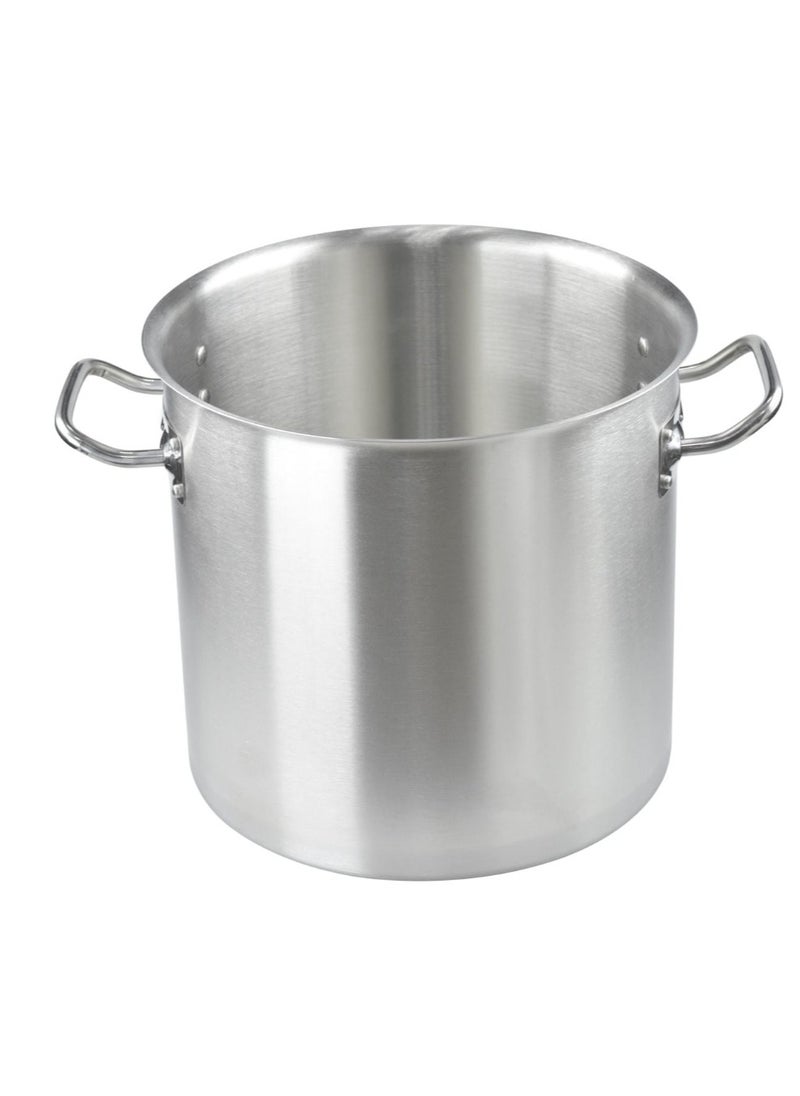 Stainless Steel Stock Pot with Lid, Capacity Unspecified, Brushed Stainless Steel Heavy Duty Induction For Soup, Seafood, Stock, Canning and for Catering, Silver