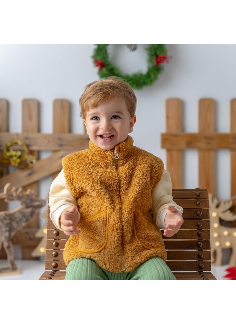 Plush Kids Vest Mustard