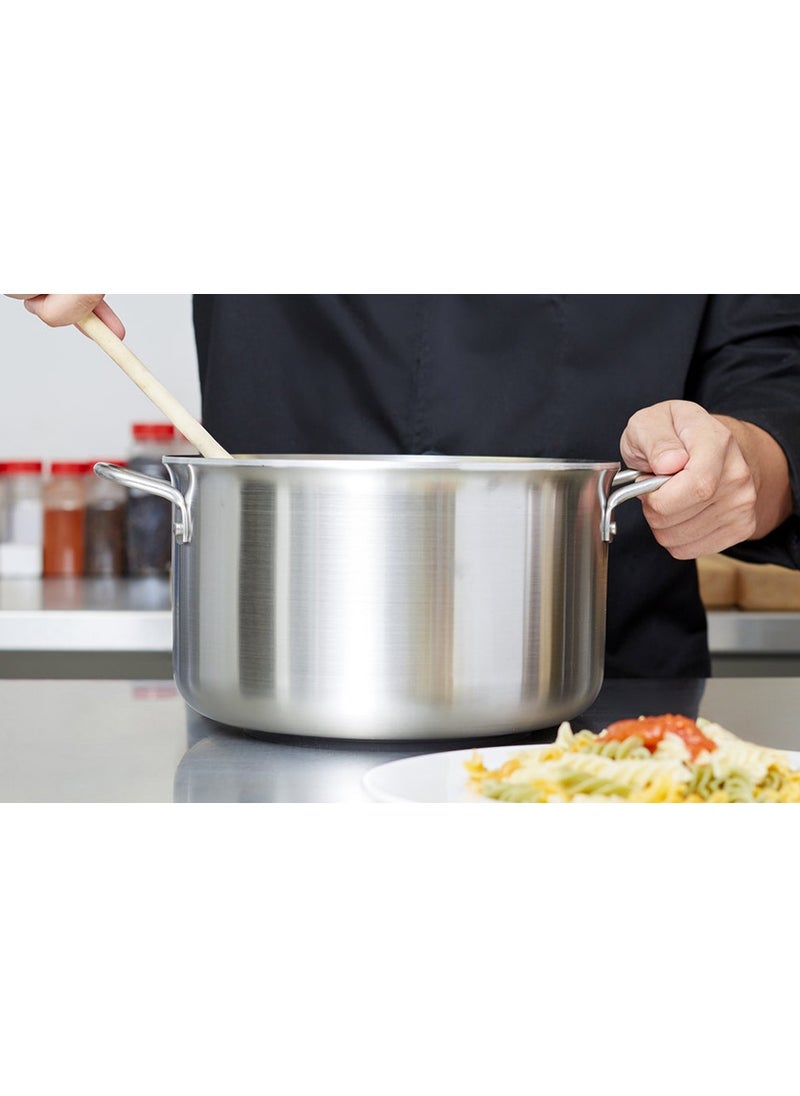 Cooking Pot Stainless Steel Stock Pot with Lid and Steel Handles Silver