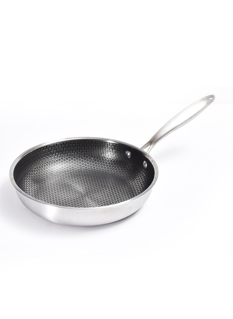 28cm Stainless Steel Non-Stick Frying Pan Induction Cooker Deep Frying Pan Long Handle Pan Small Egg Pan Oven Safe