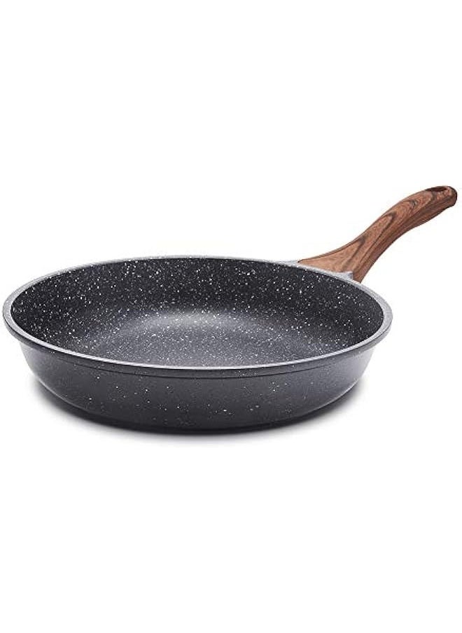 Nonstick Frying Pan Skillet, Swiss Granite Coating Omelette Pan, Healthy Stone Cookware Chef's Pan, PFOA Free 24cm