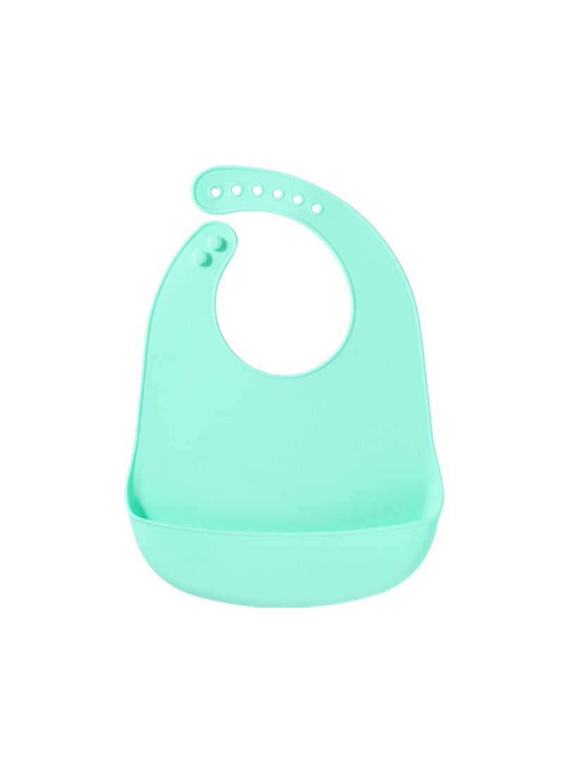 Silicone Baby Bib BPA-Free Toddler Feeding Set Cyan bib