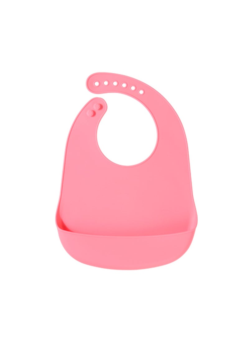 Silicone Baby Bib BPA-Free Toddler Feeding Set Pink bib