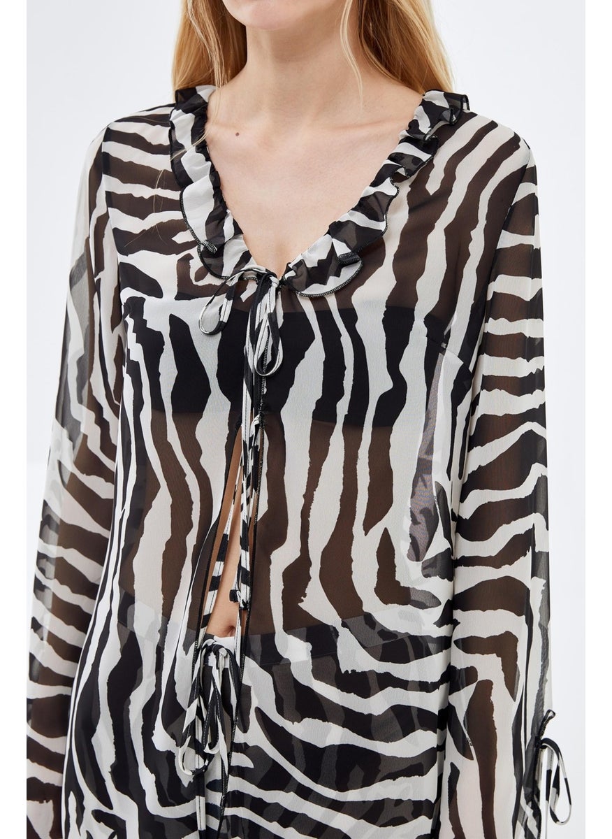 Zebra Patterned Beach Blouse