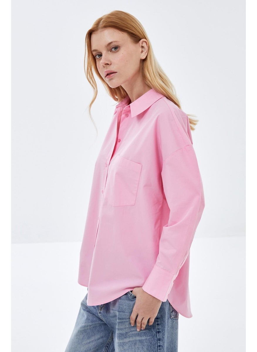 Pink Oversized Poplin Shirt