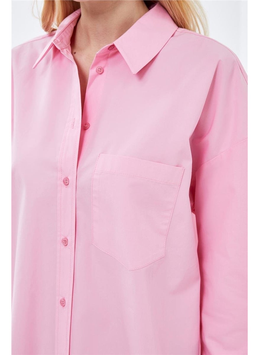 Pink Oversized Poplin Shirt