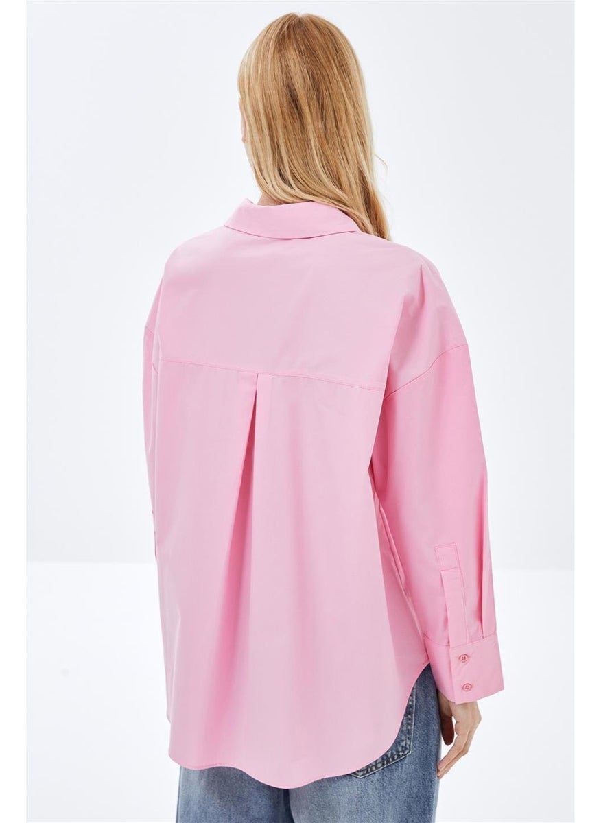 Pink Oversized Poplin Shirt