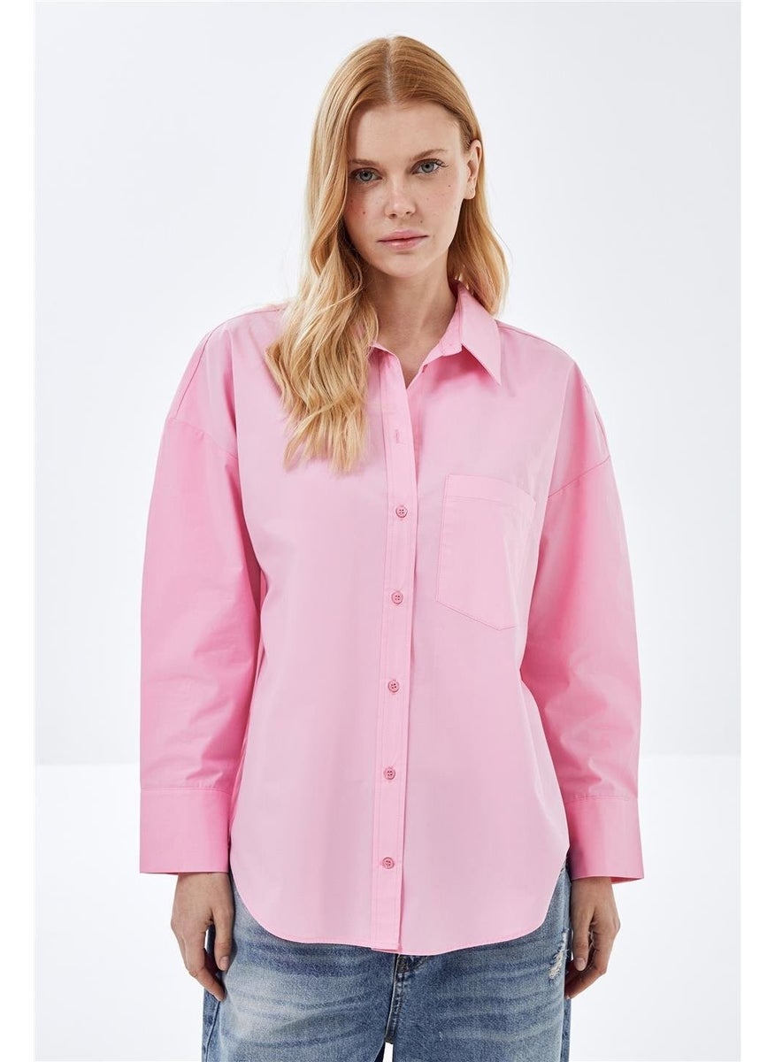 Pink Oversized Poplin Shirt