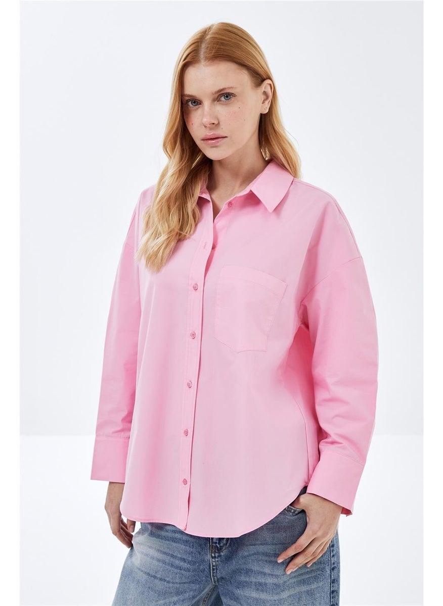 Pink Oversized Poplin Shirt